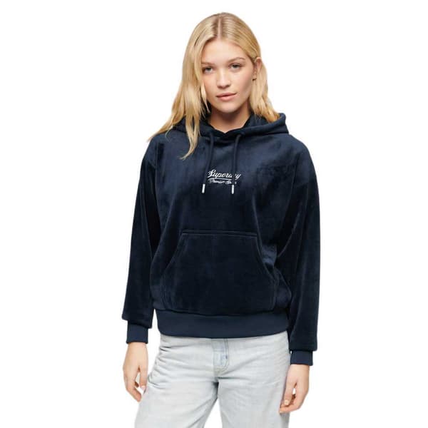 Superdry Country Club Velour Loose Huppari Sininen M Nainen