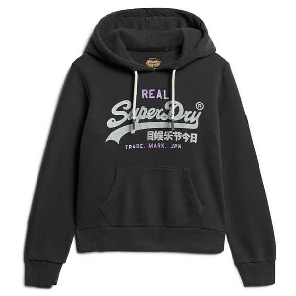 Superdry Embellished Vl Graphic Huvtröja Svart S Kvinna