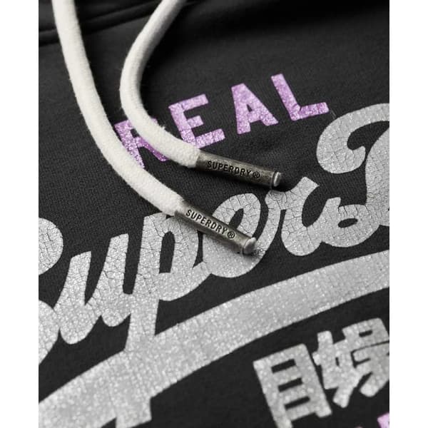 Superdry Embellished Vl Graphic Huvtröja Svart S Kvinna