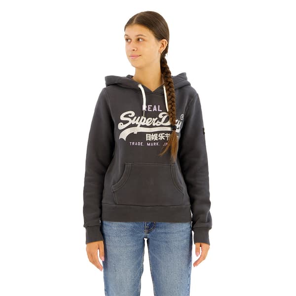 Superdry Embellished Vl Graphic Huvtröja Svart S Kvinna