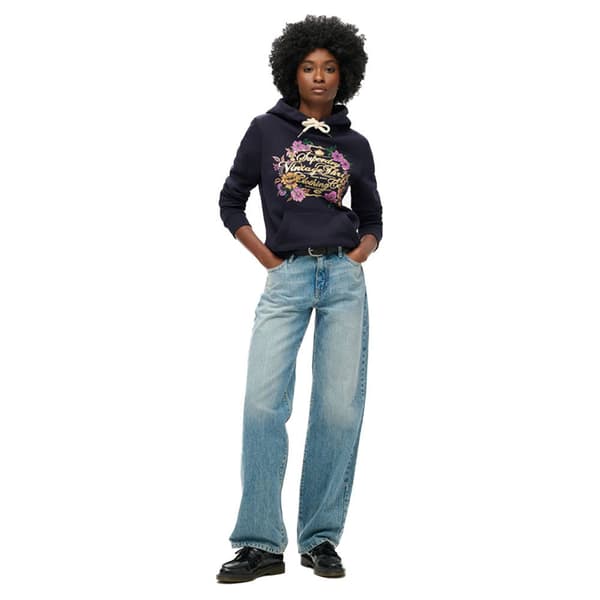 Superdry Floral Graphic Logo Huppari Musta XS Nainen