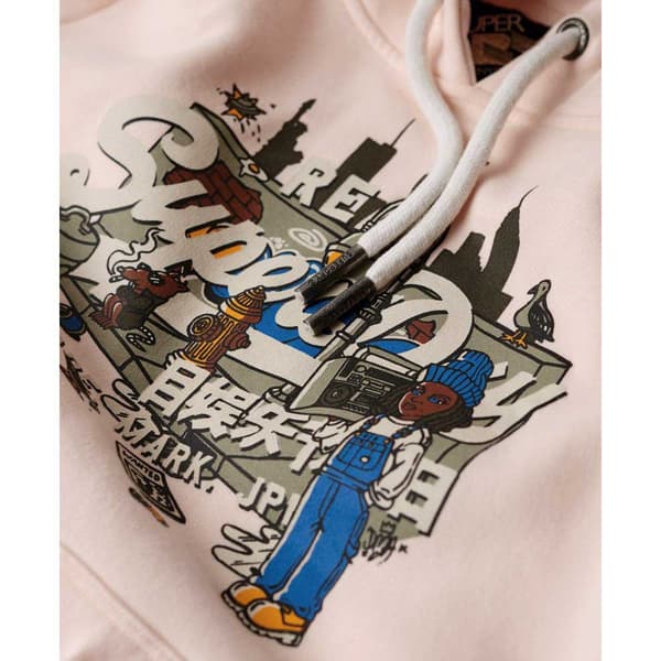 Superdry New York Vl Graphic Huvtröja Rosa S Kvinna
