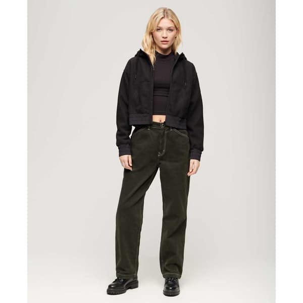 Superdry Sport Tech Grid Fleece Sweatshirt Med Dragkedja Svart M Kvinna