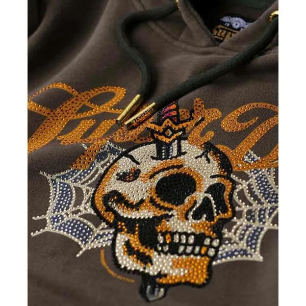 Superdry Tattoo Script Graphic Hættetrøje Brun S Kvinde