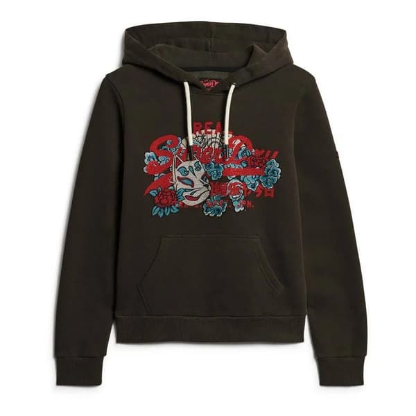 Superdry Tokyo Vl Graphic Huvtröja Brun S Kvinna