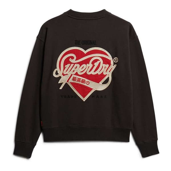 Superdry Workwear Embroiderer Loose Tröja Brun M Kvinna