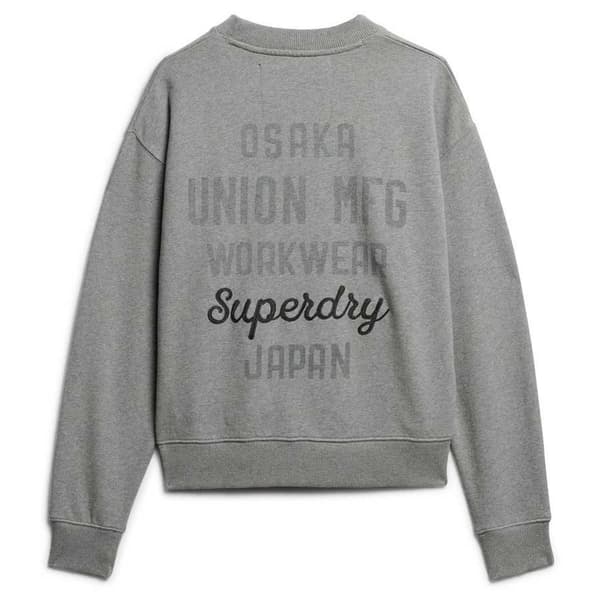 Superdry Workwear Embroiderer Loose Sweatshirt Grå S Kvinde
