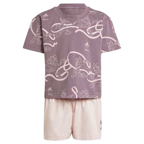 Adidas Disney Minie&daisy Tee Träningsdräkt Lila,Rosa 5-6 Years Flicka