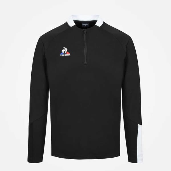 Le Coq Sportif 2220025 N°1 Training Halv Lynlås Sweatshirt Sort S Mand