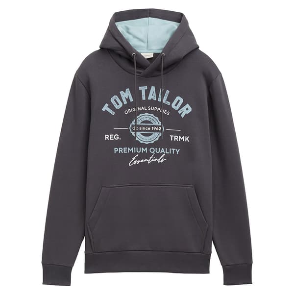 Tom Tailor 1043292 With Print Huvtröja Grå M Man
