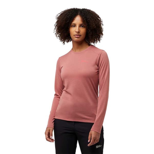 Jack Wolfskin Vonnan T-shirt Med Lange ærmer Rosa S Kvinde