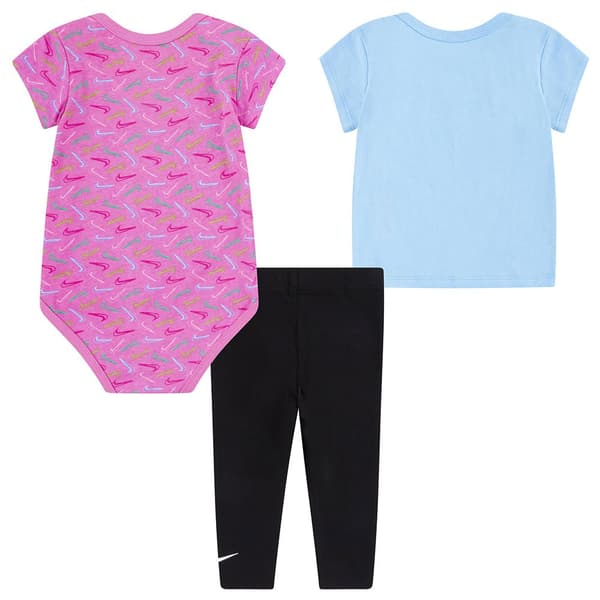 Nike Kids Set Swoosh Logo Träningsdräkt 3 Enheter Flerfärgad 24 Months Flicka