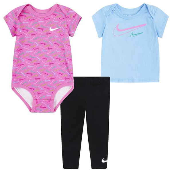 Nike Kids Set Swoosh Logo Träningsdräkt 3 Enheter Flerfärgad 24 Months Flicka
