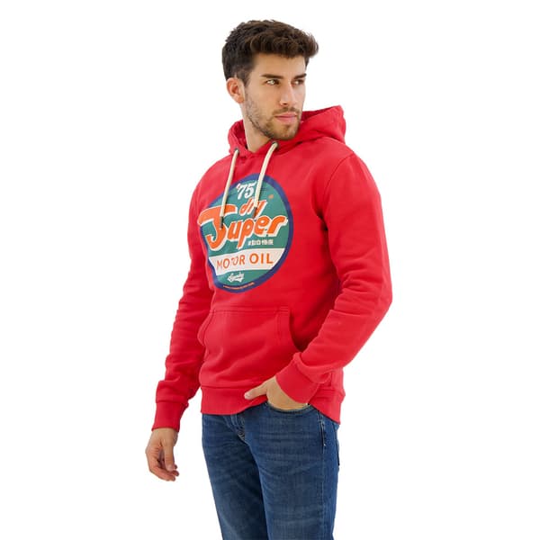 Superdry Gasoline Workwear Graphic Tröja Med Huva Röd M Man