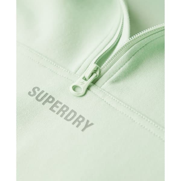 Superdry Sport Tech Relaxed Half Halv Lynlås Sweatshirt Grøn S Kvinde