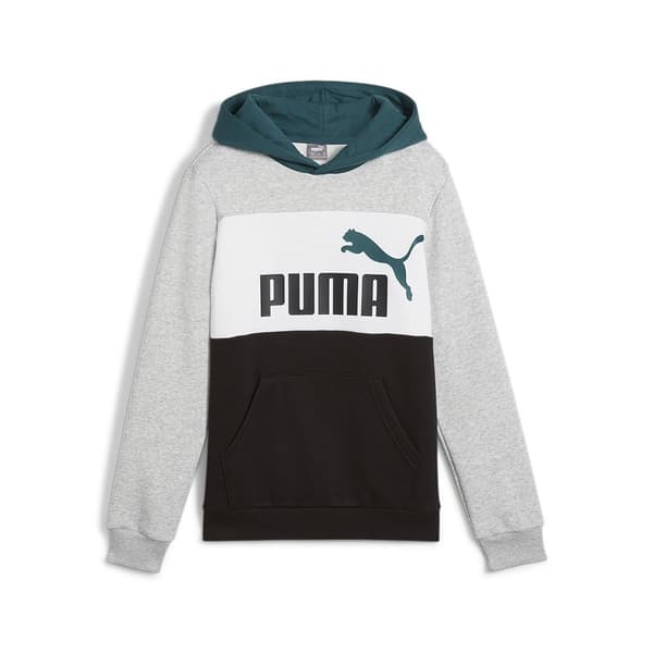Puma Ess Block Huvtröja Grå 7-8 Years Pojke