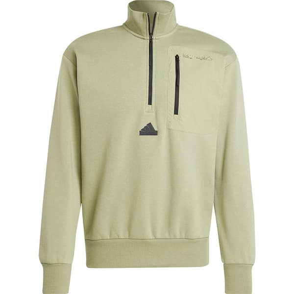Adidas City Escape Fleece Halv Dragkedja Sweatshirt Grönt S / Regular Man