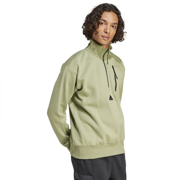Adidas City Escape Fleece Halv Dragkedja Sweatshirt Grönt S / Regular Man