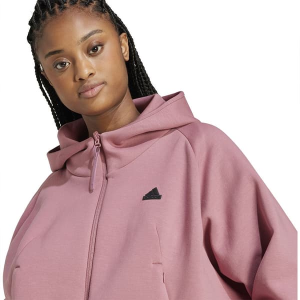 Adidas Z.n.e Sweatshirt Med Dragkedja Rosa L / Regular Kvinna