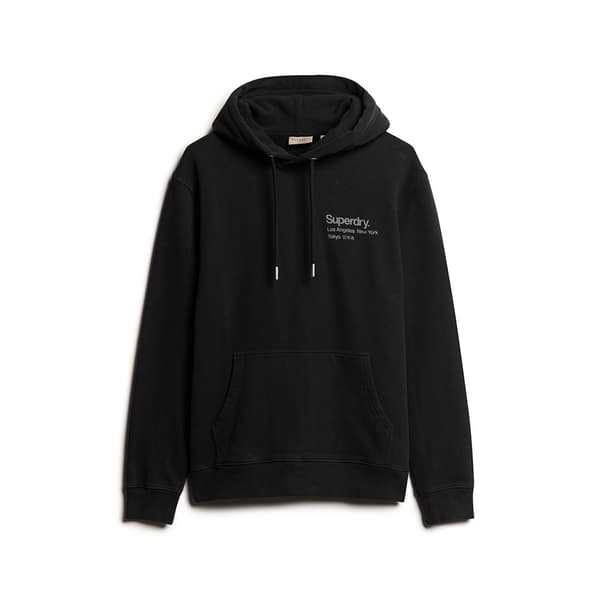Superdry Core Logo City Loose Huvtröja Svart M Man