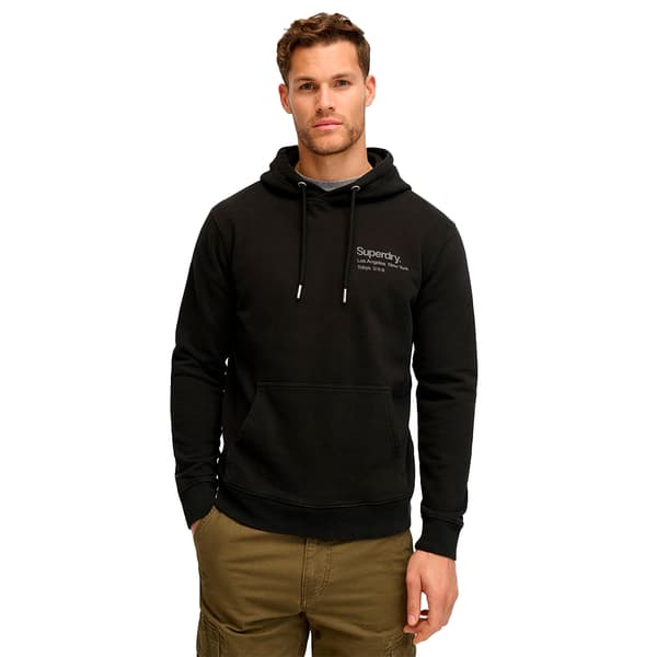 Superdry Core Logo City Loose Huvtröja Svart M Man