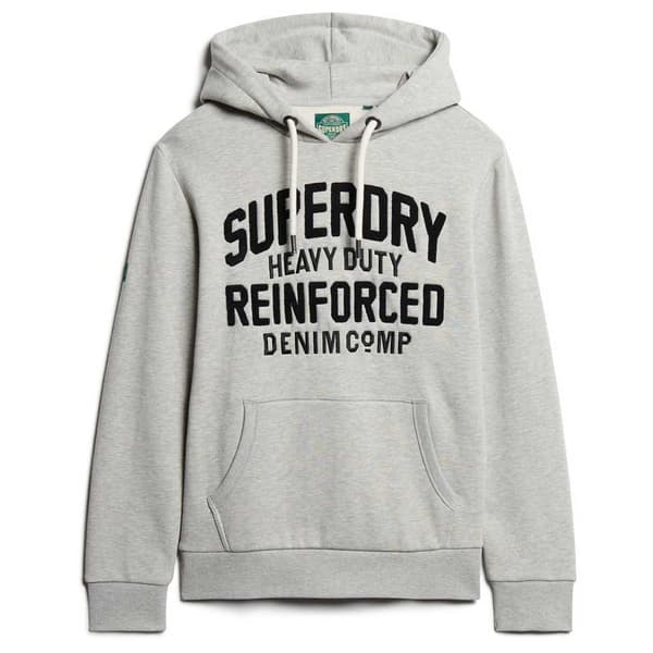 Superdry Embroidere Script Graphic Huvtröja Grå 2XL Man