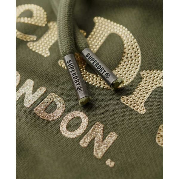Superdry Metallic Venue Hættetrøje Grøn M Kvinde