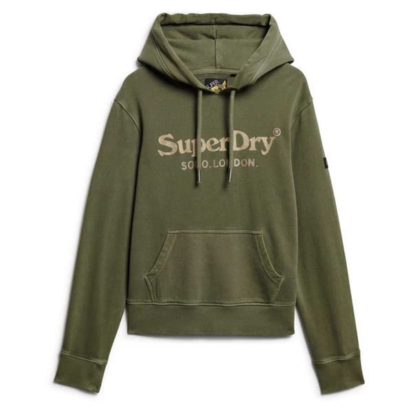 Superdry Metallic Venue Hættetrøje Grøn M Kvinde