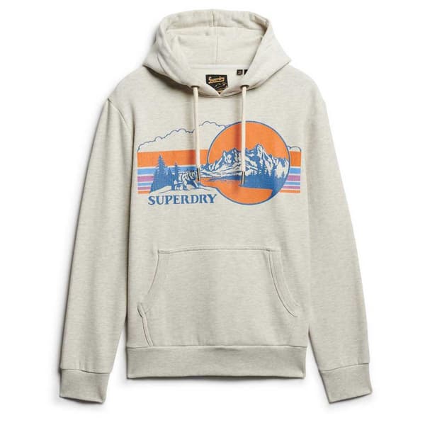 Superdry Outdoor Graphic Stripe Huvtröja Grå S Man