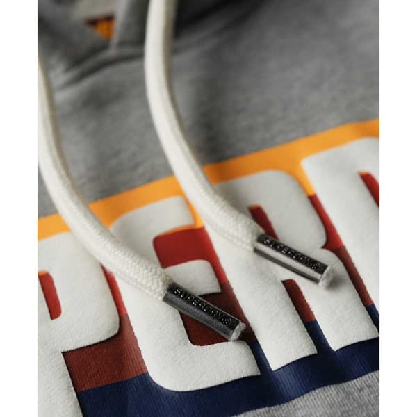 Superdry Retro Stripe Logo Huvtröja Grå 2XL Man