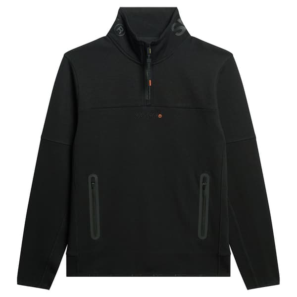 Superdry Tech Logo Loose Tröja Med Halv Dragkedja Svart 2XL Man