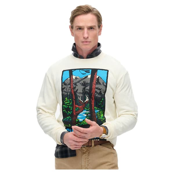 Superdry Travel Postcard Graphic Sweatshirt Hvid 2XL Mand
