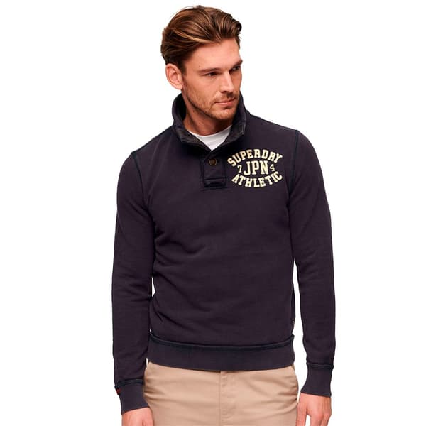 Superdry Vintage Athletic Henley Tröja Blå M Man