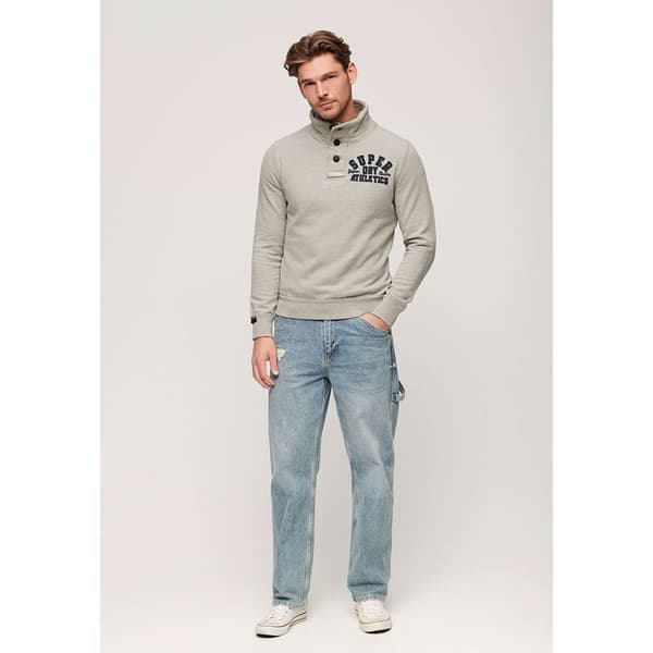 Superdry Vintage Athletic Henley Tröja Grå M Man