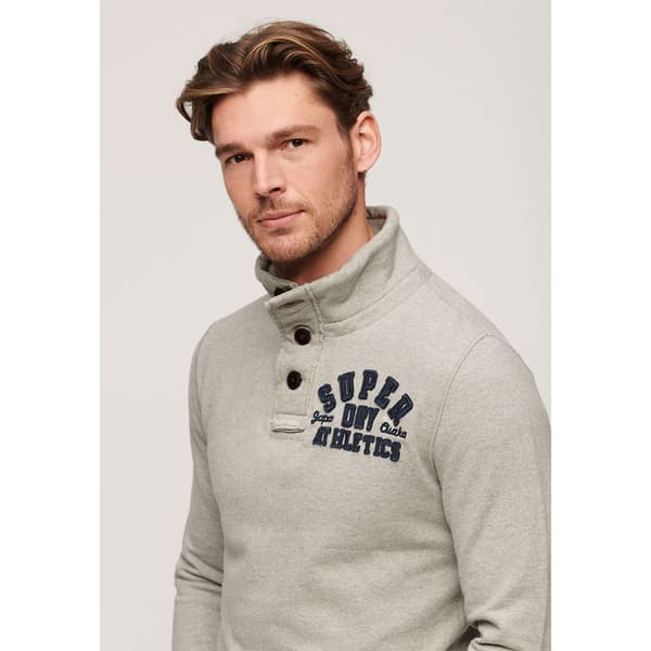 Superdry Vintage Athletic Henley Tröja Grå M Man