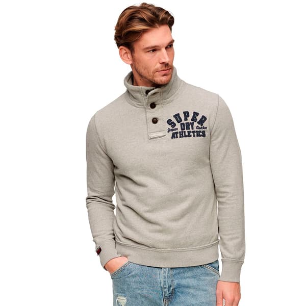 Superdry Vintage Athletic Henley Tröja Grå M Man