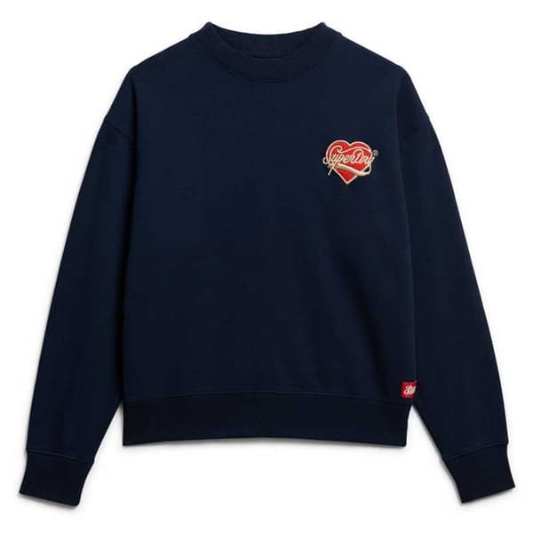 Superdry Workwear Embroiderer Loose Tröja Blå S Kvinna