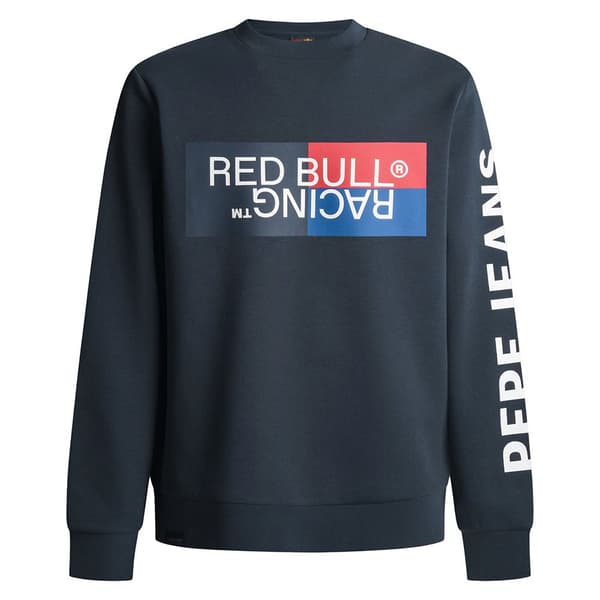 Red Bull Racing Colour Block Graphic Crew Sweatshirt Blå L Mand