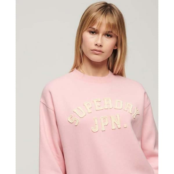 Superdry Applique Athletic Loose Tröja Rosa 2XS Kvinna