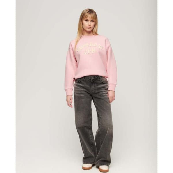 Superdry Applique Athletic Loose Tröja Rosa 2XS Kvinna