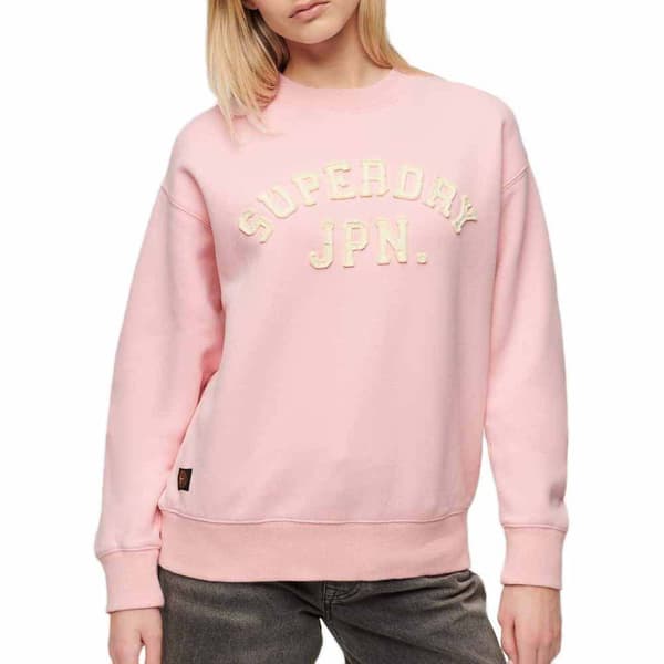 Superdry Applique Athletic Loose Tröja Rosa 2XS Kvinna