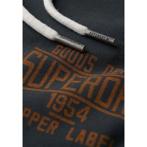 Superdry Copper Label Chest Tröja Med Huva Grå XL Man