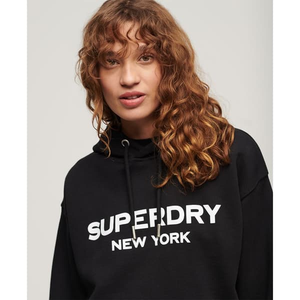 Superdry Sport Luxe Loose Tröja Med Huva Svart XS Kvinna