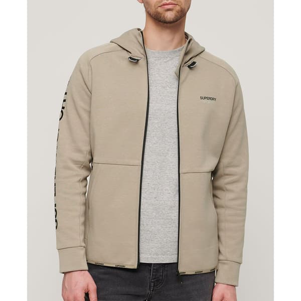 Superdry Sport Tech Logo Loose Sweatshirt Med Dragkedja Beige XL Man