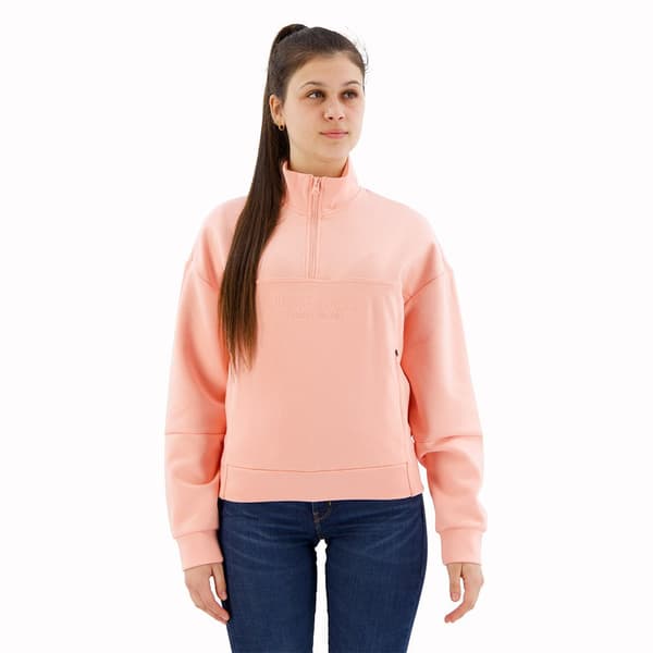 Superdry Sport Tech Relaxed Half Halv Lynlås Sweatshirt Orange XL Kvinde