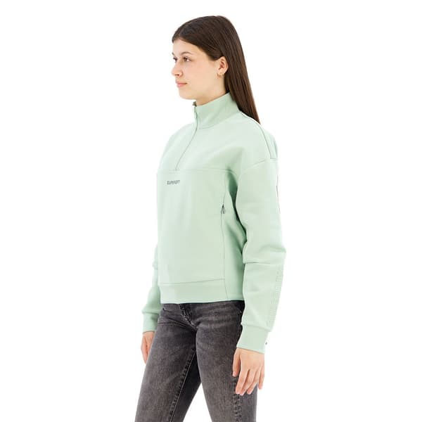 Superdry Sport Tech Relaxed Half Collegepaita Puolivetoketjulla Vihreä L Nainen