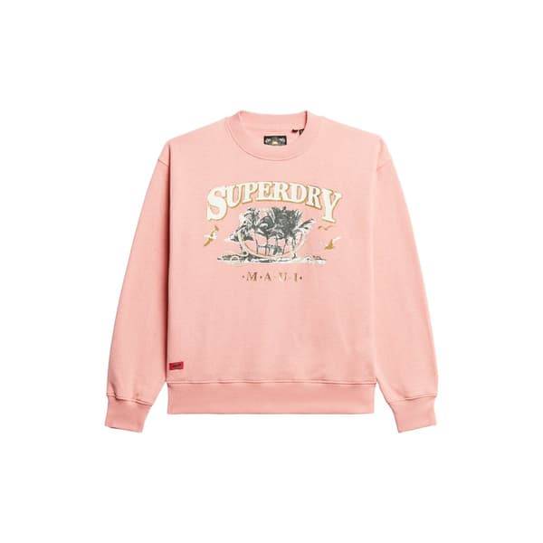 Superdry Travel Souvenir Loose Tröja Rosa L Kvinna