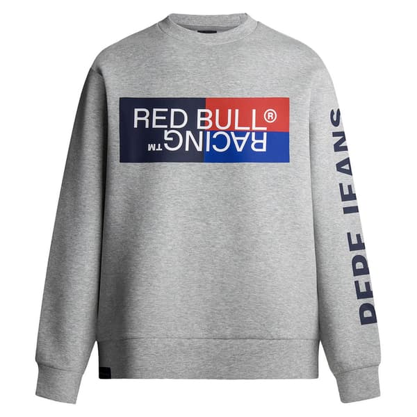 Red Bull Racing Colour Block Graphic Crew Tröja Grå L Man