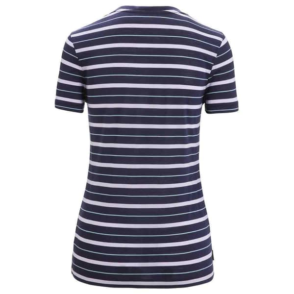 Icebreaker Merino 125 Cool Lite Wave Stripe T-shirt Med Korte ærmer Blå XS Kvinde