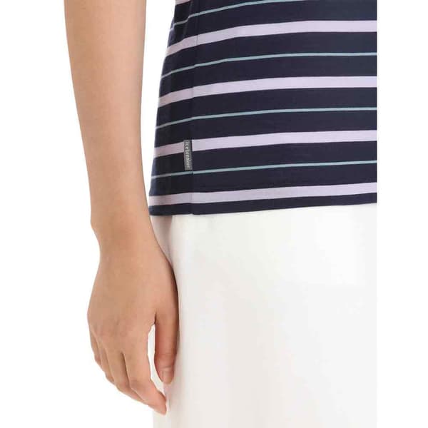 Icebreaker Merino 125 Cool Lite Wave Stripe T-shirt Med Korte ærmer Blå XS Kvinde